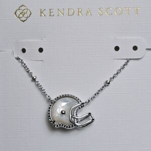 Kendra Scott Football Helmet Silver Short Pendant Necklace